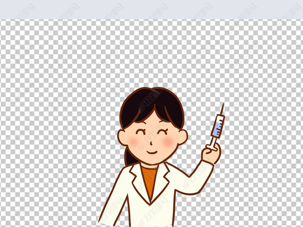 原创打疫苗手绘卡通元素版权可商用