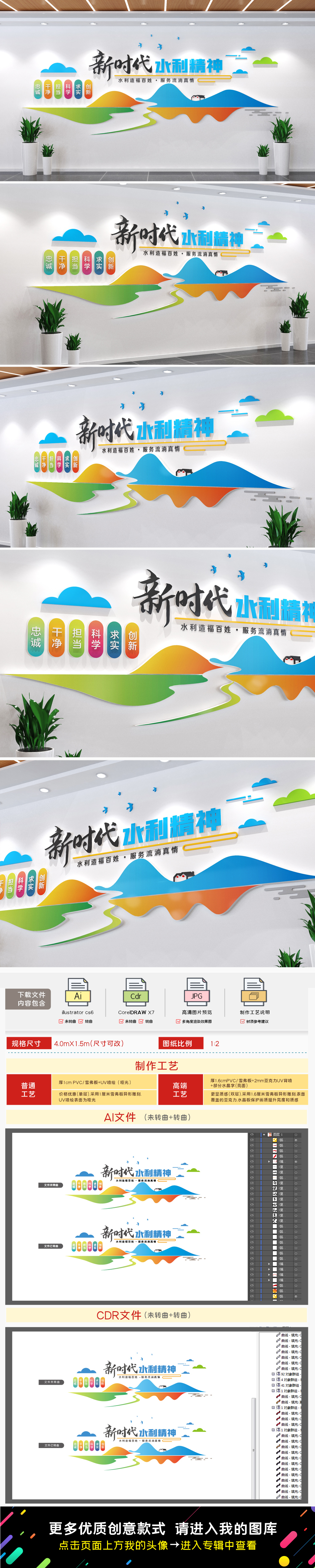 多彩新时代水利精神党建文化墙