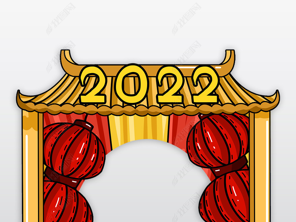 原创国潮2022虎年新年kt板拍照框合影牌09