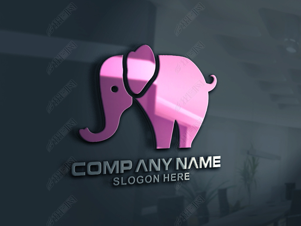 原创大象logo标志版权可商用