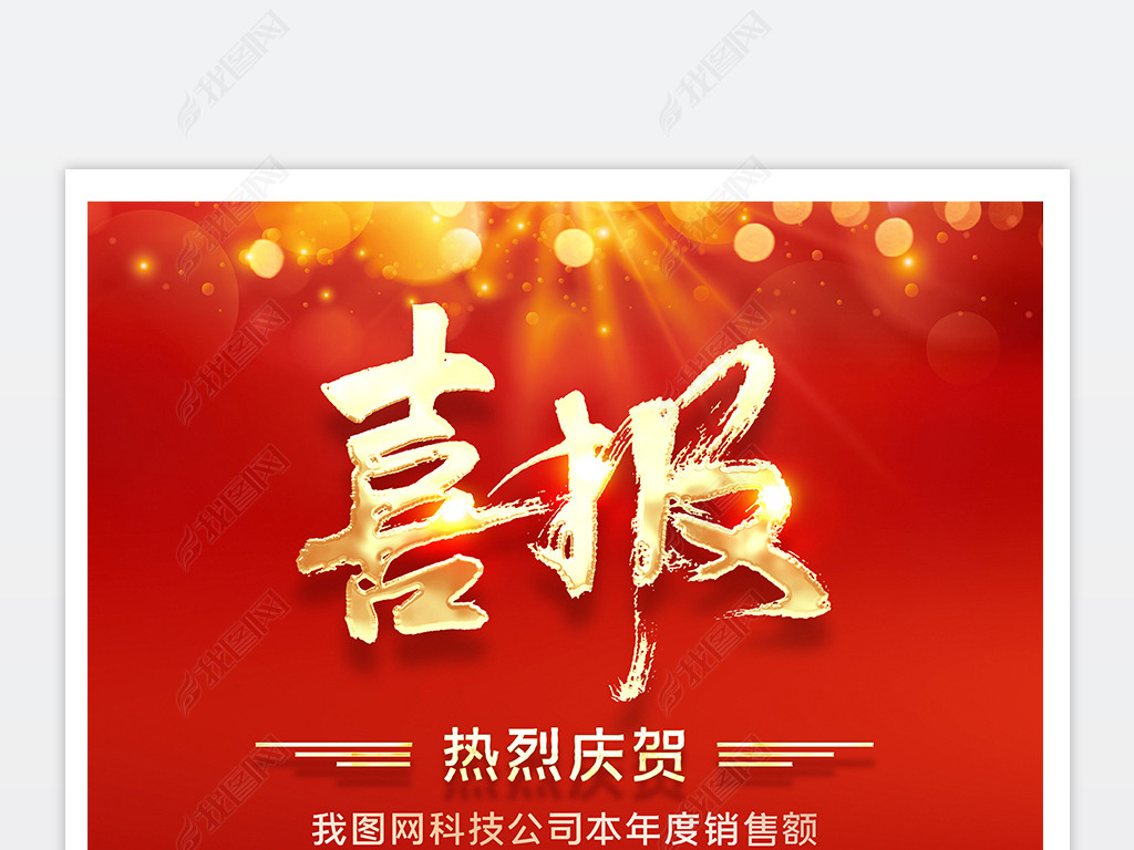 大气企业销售年终贺报喜报战报海报