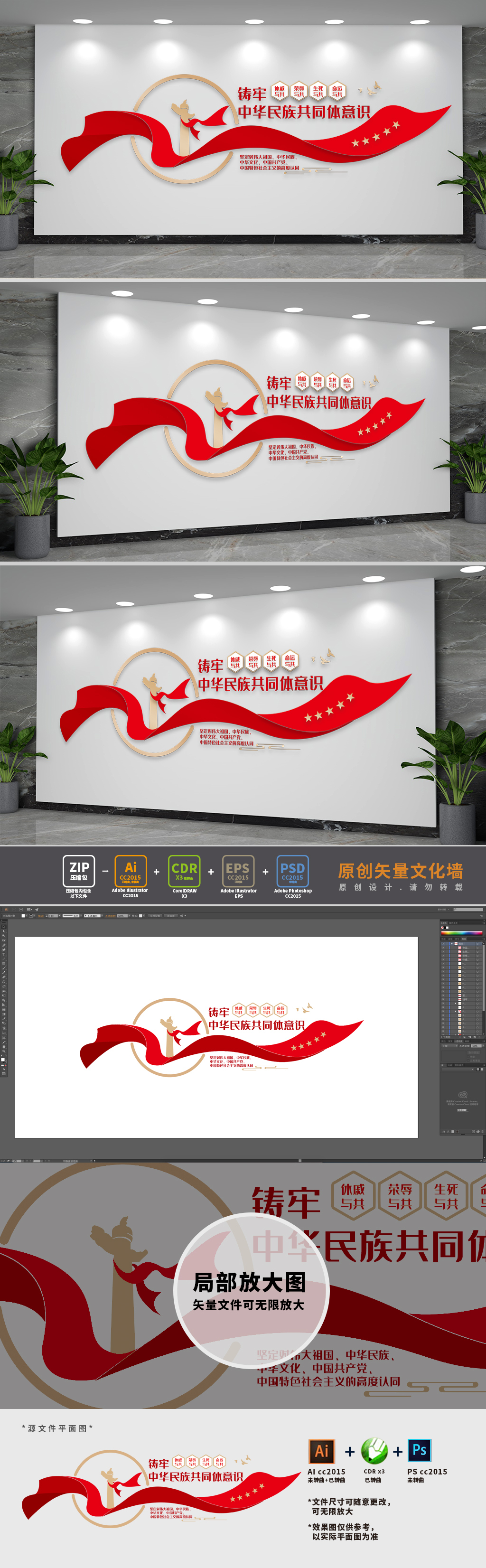 铸牢民族共同体党建文化墙