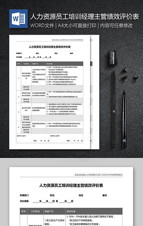 2018最新员工评价表word范文模板