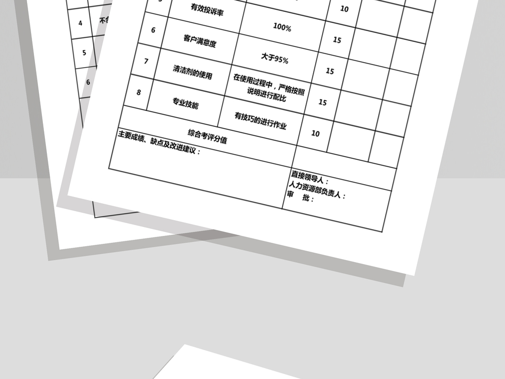 保洁员绩效考核表模板下载_Excel|doc格式_编