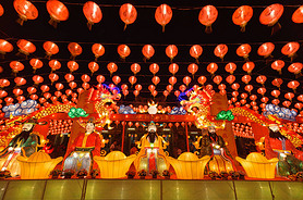 Samut Prakan District, Samut Prakan, Thailand, January 25, 2020: Taoist Temple, Lantern Festival.ɾ