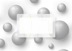 Abstract background with a glass matte frame with golden lines against the background of dynamic sil