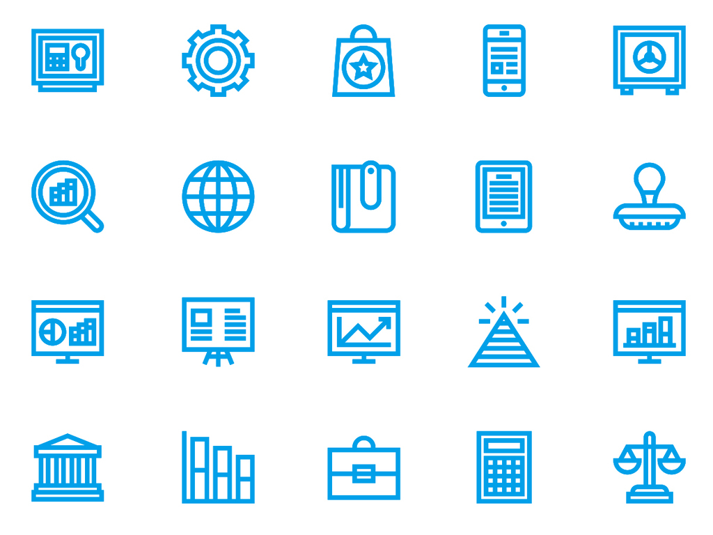 简约线条财务投资金融行业矢量小图标图片设计