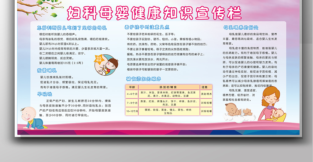 2017年温馨粉色妇科医院展板设计图片素材_高