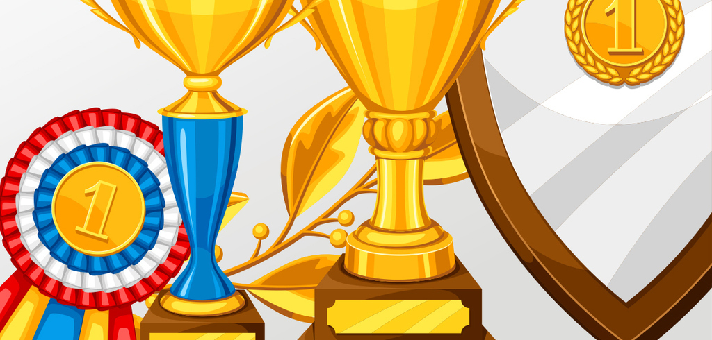 多款立体金色奖杯矢量素材图片设计_高清AI模