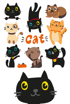 AI格式卡通猫图片大全_高清大图2017最新-我图