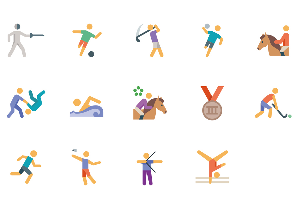 2017时尚简约扁平化体育赛事图标.图片设计素