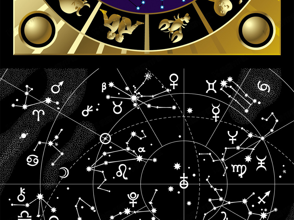 多彩12星座星图标志符号图标