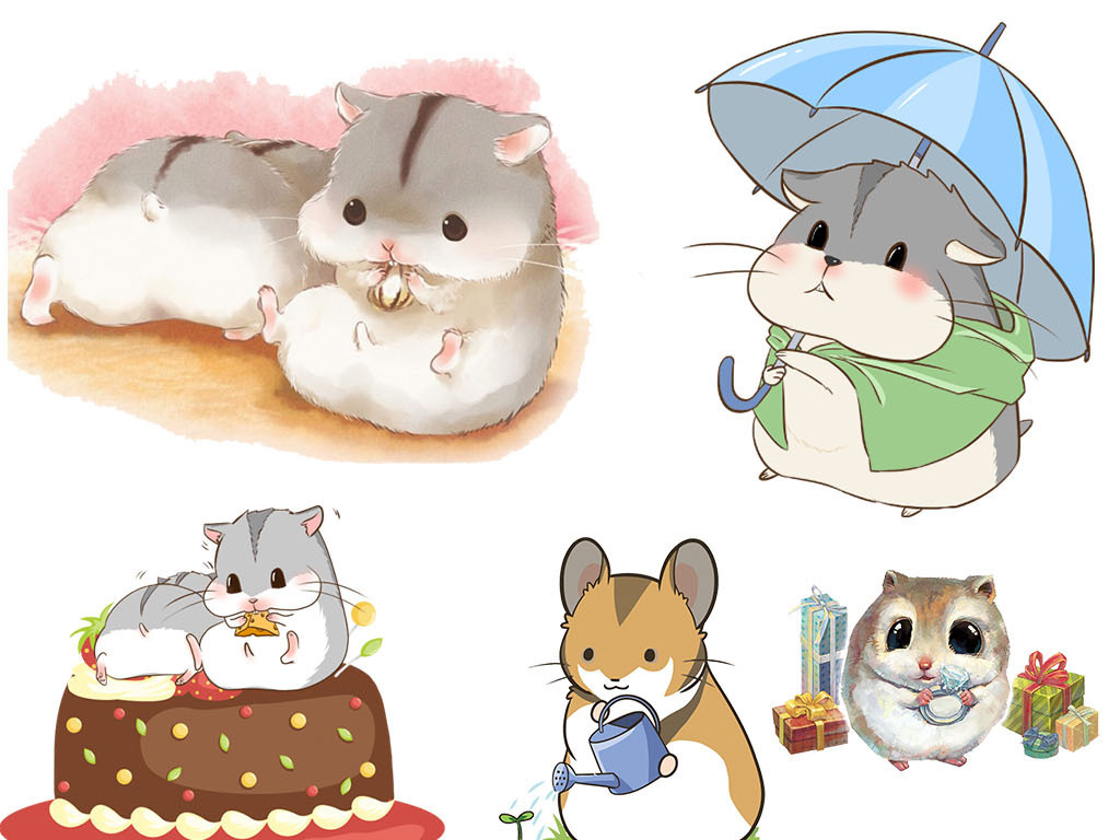 卡通仓鼠动物设计PNG透明背景免扣.图片素材