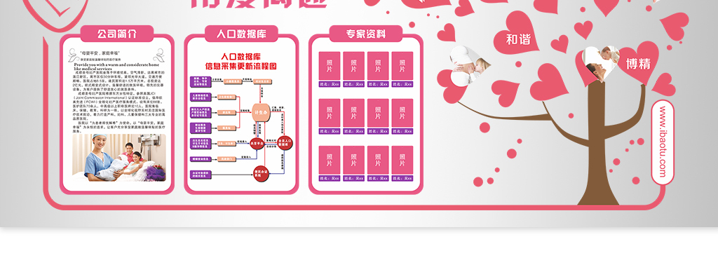 用心服务用爱沟通医院文化墙图片设计素材_高