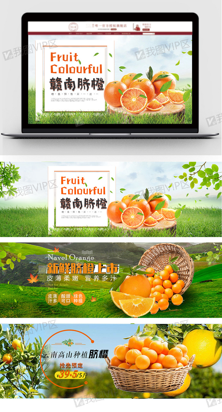 赣南脐橙澳洲橙子水果促销海报