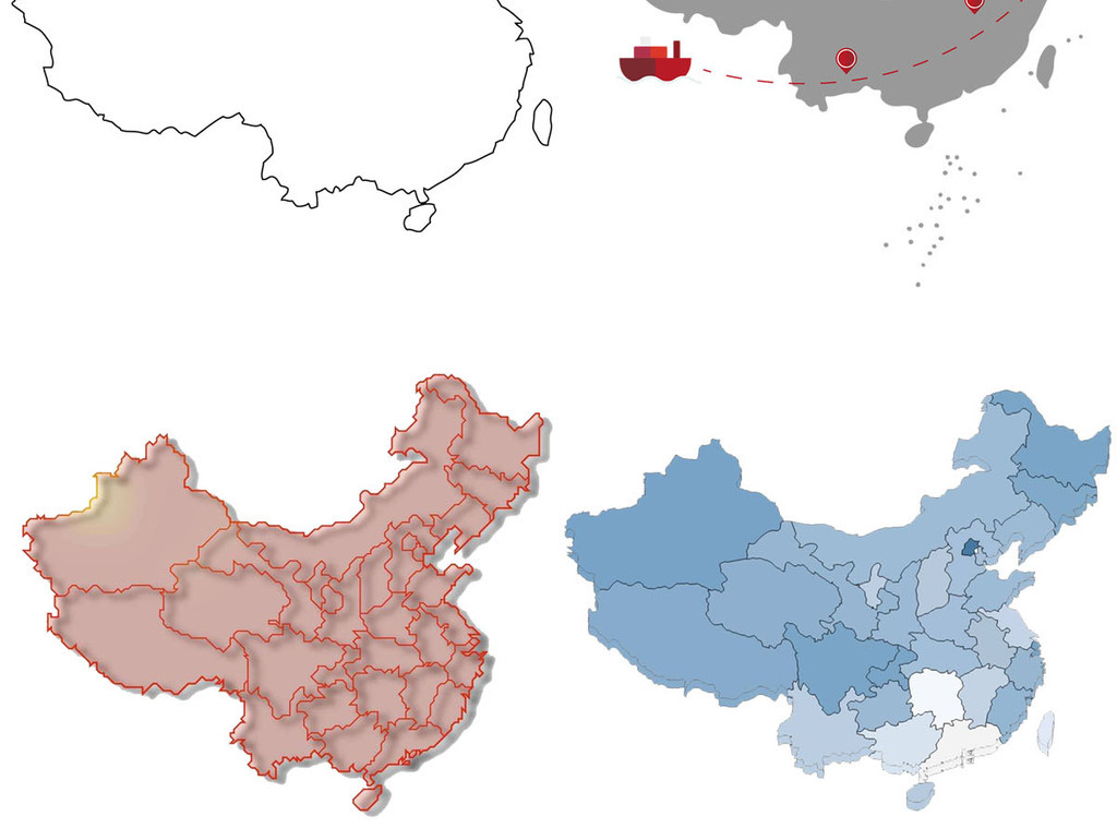 中国地图PNG免扣素材图片设计_高清PSD模板