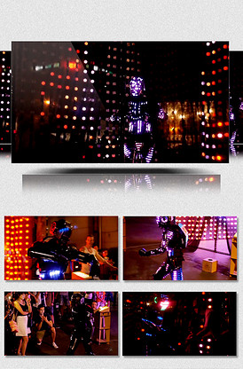 炫酷水晶面板机器人舞蹈视频素材