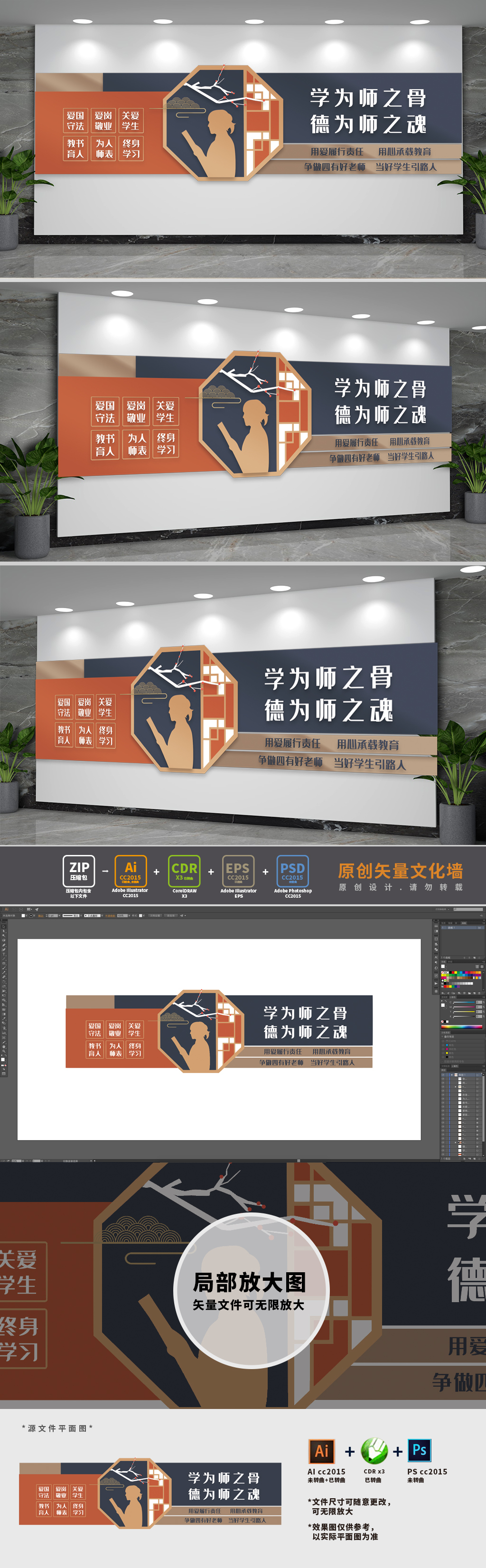 教师职业道德学校文化墙