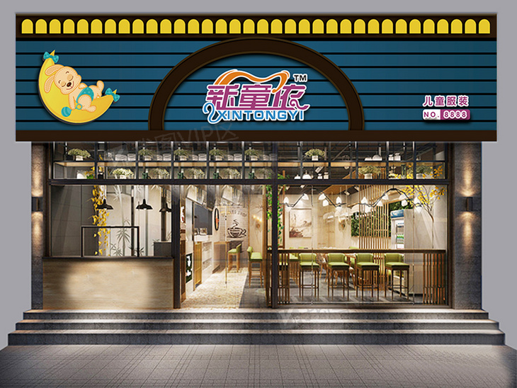 内衣店高端门头效果图_内衣店门头设计效果图