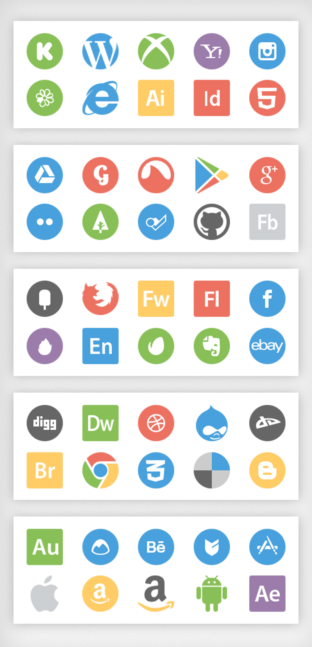 网络社交主流软件展示图标