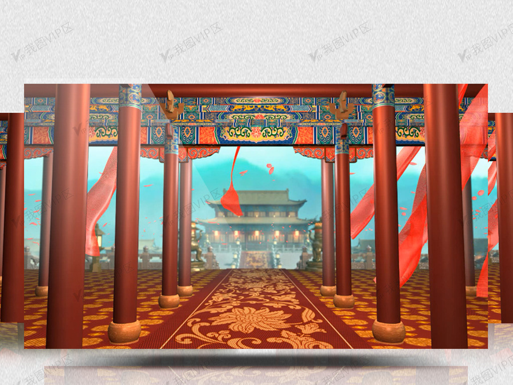 大气中式宫殿戏曲视频素材