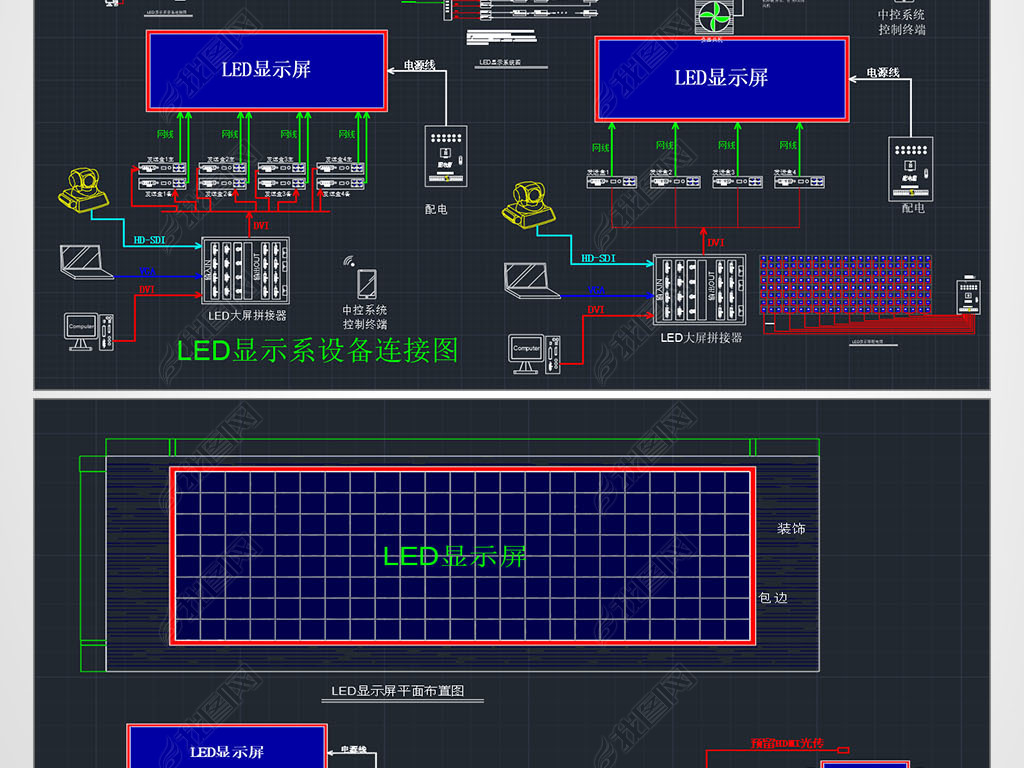 LEDʾϵͳͼCADͼ