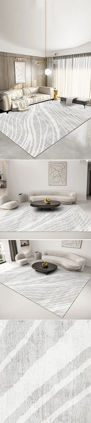 现代简约轻奢条纹抽象玄关客厅地毯地垫图案设计