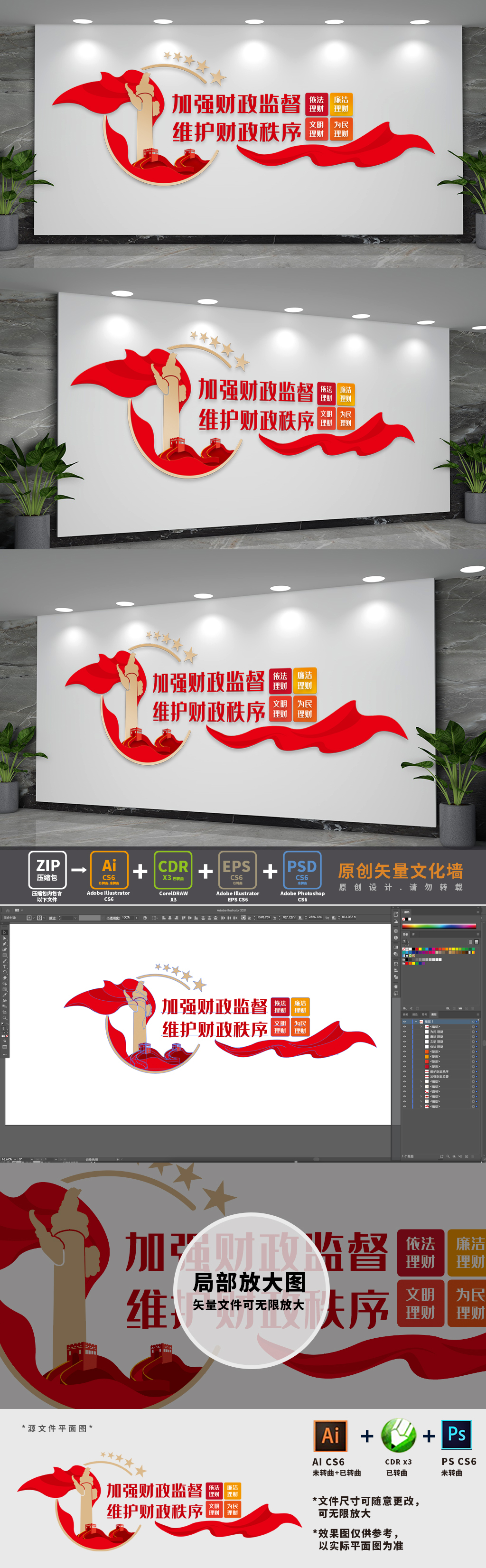 阳光财政标语文化墙