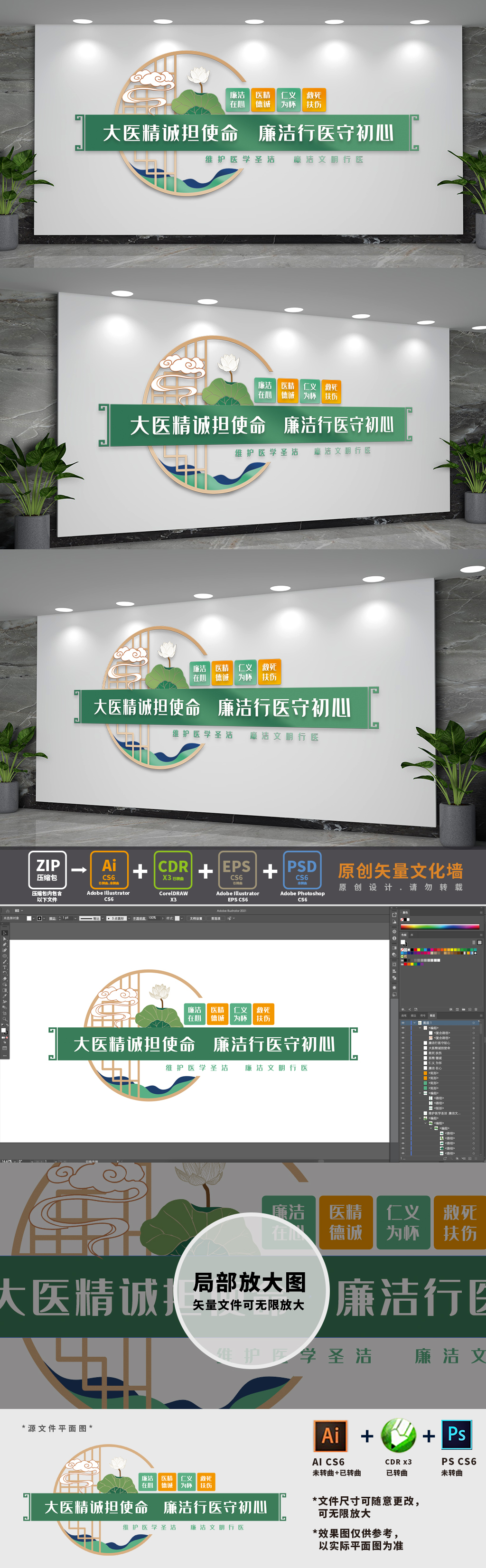 廉洁医院建设文化墙