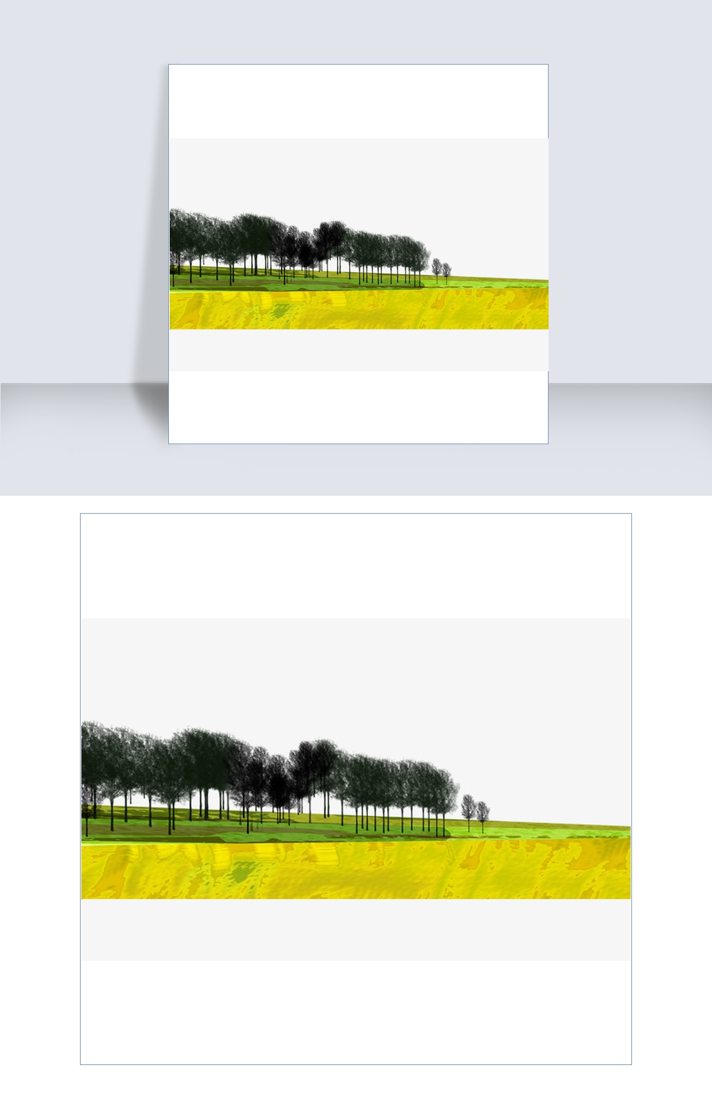 手绘卡通黄色小草绿色森林