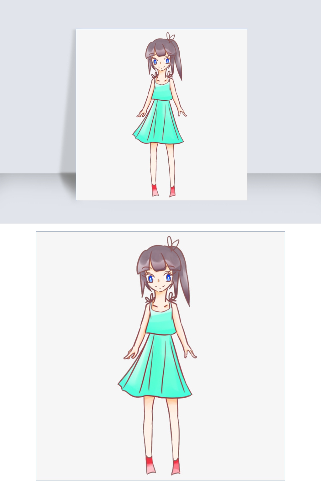 美丽绿女生插画v女生女孩什么样裙子的人喜欢图片