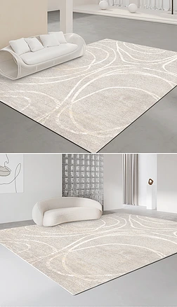 现代简约抽象几何线条艺术侘寂风地毯地垫