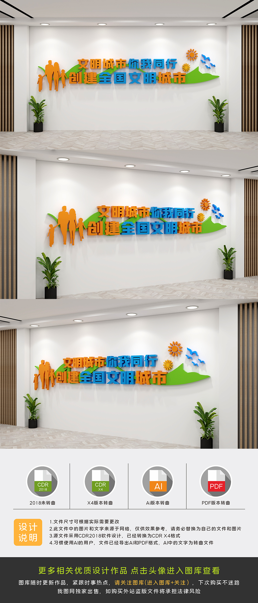 文明创建文明城市社区文化墙模板