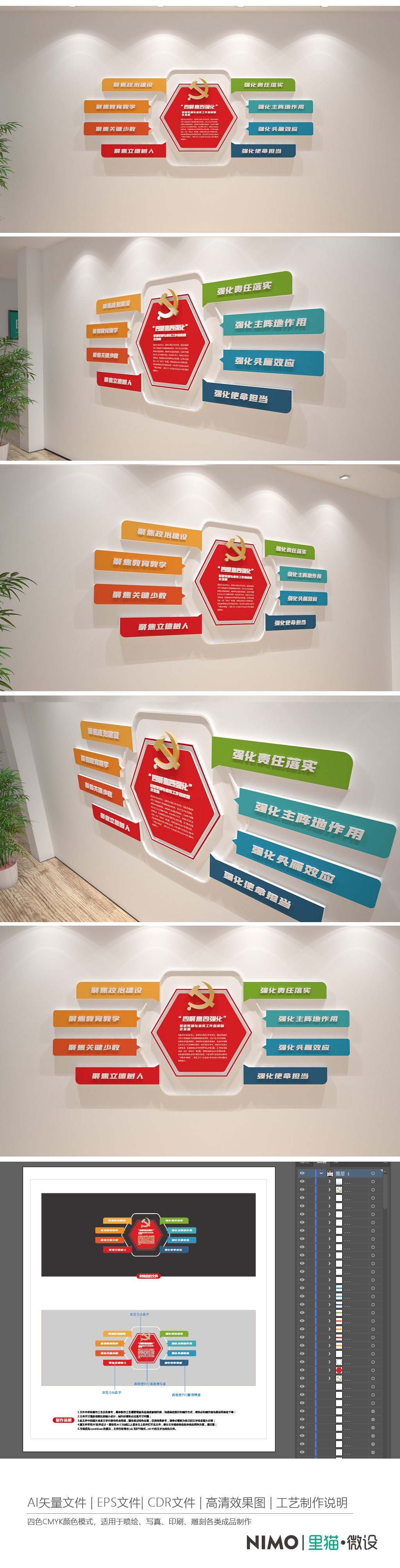 四聚焦四强化党建文化墙