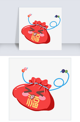 手绘葫芦福袋插画