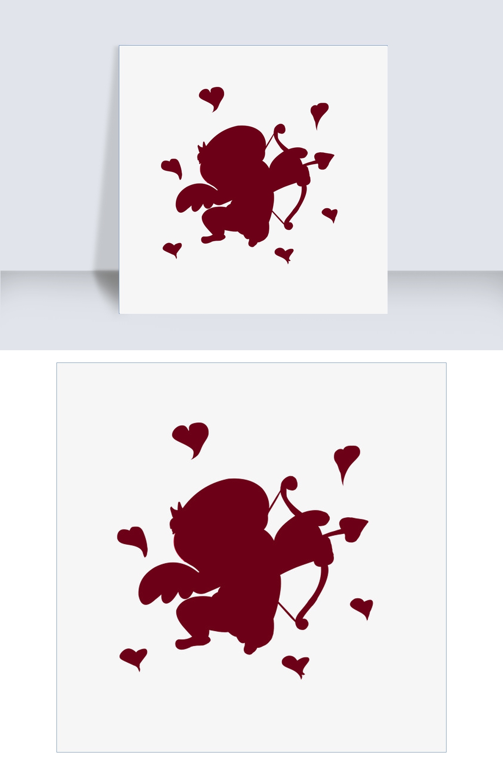 深红色的丘比特插画