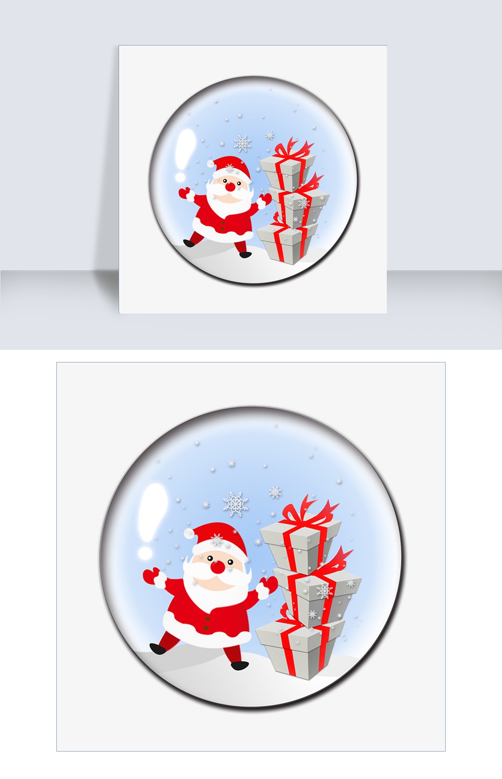 水晶球调皮圣诞老人送礼插画