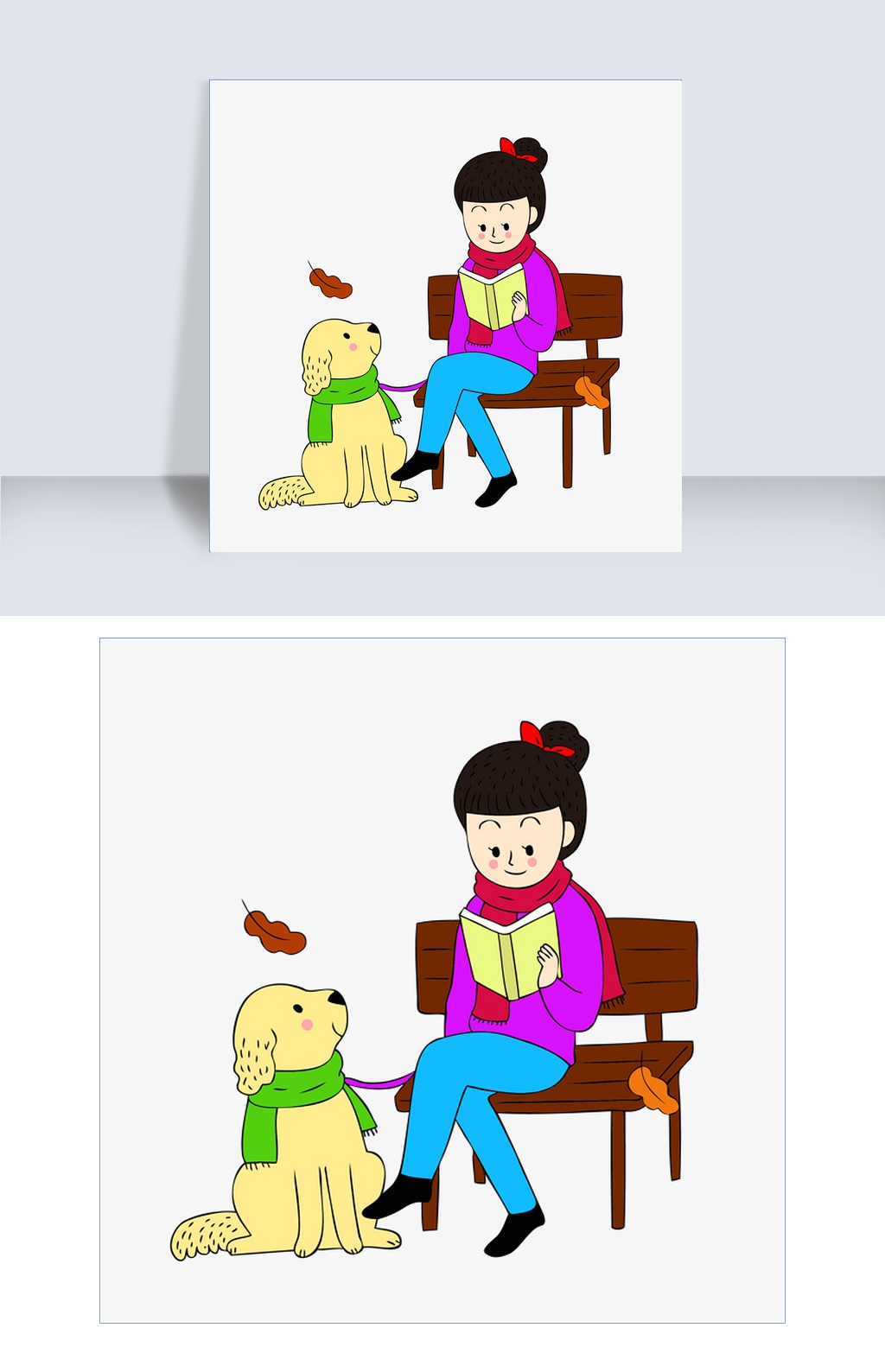 开学日业余学习女孩宠物