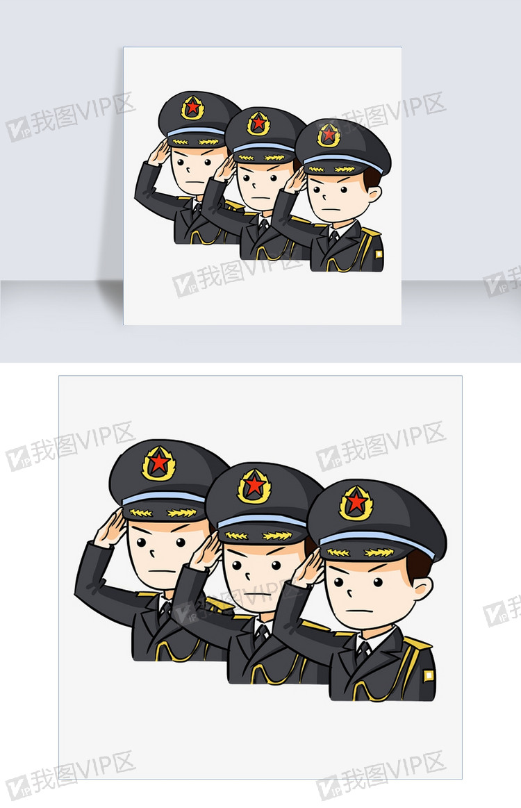 中国人民解放军手绘插画