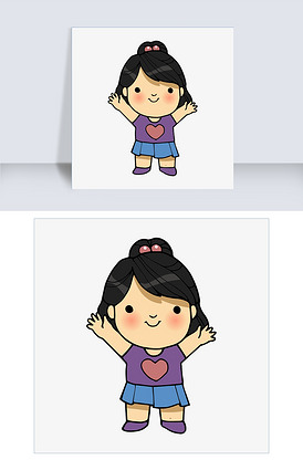 卡通可爱q版可爱小女孩素材