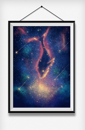 治愈系抽象星空梦幻鲸鱼晚安你好四月.