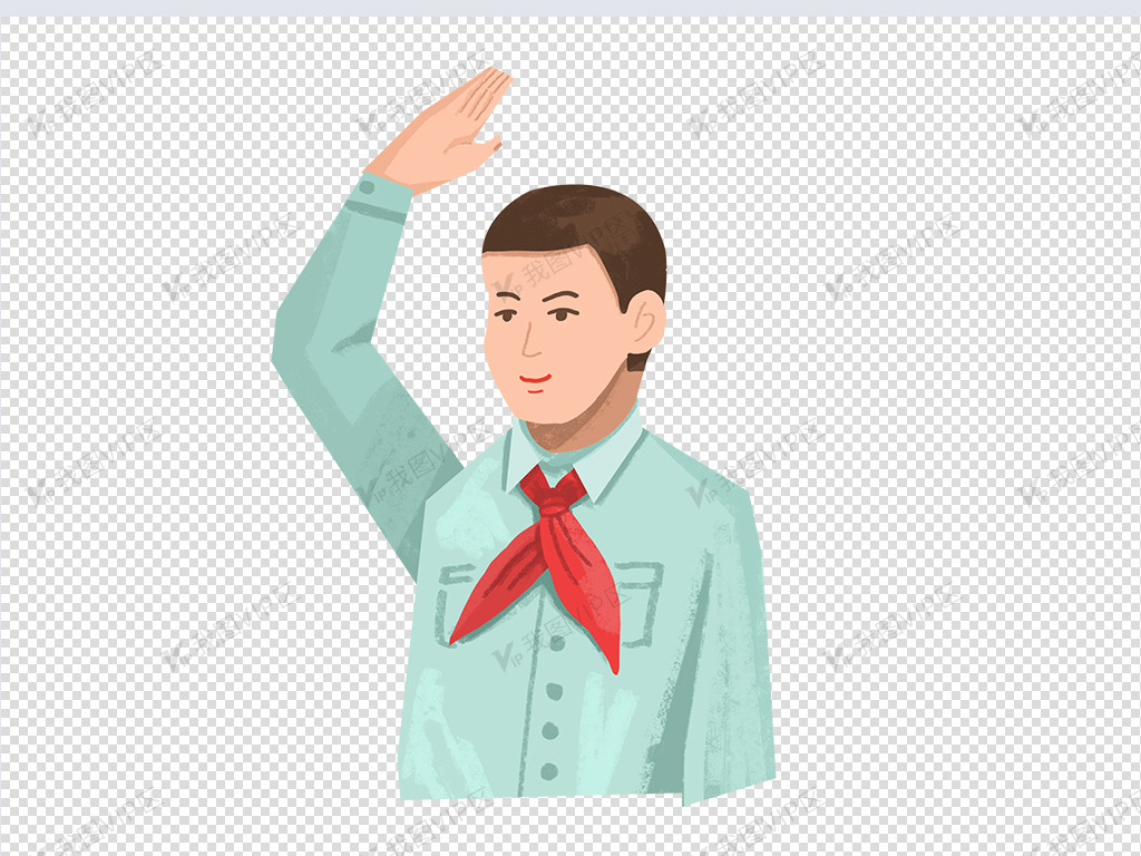 学生红领巾敬礼