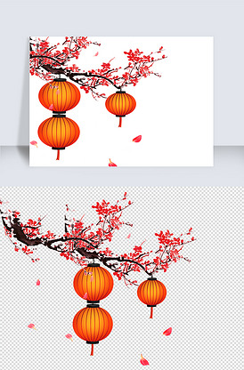 2020年新年元旦灯笼梅花