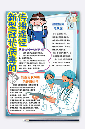 新型冠状病毒的传播途径手抄报wor.