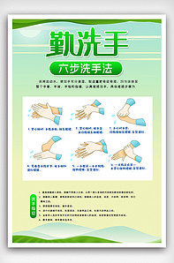勤洗手预防新型冠状病毒内容海报设计-版权可商用