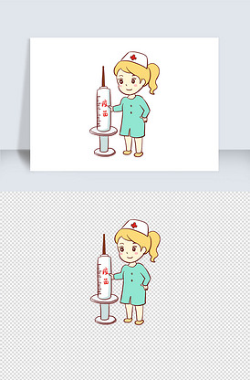 疫苗手绘卡通元素