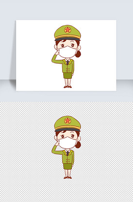 军医手绘卡通元素