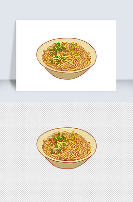 热干面手绘卡通元素