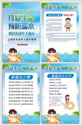 珍爱生命预防预防溺水内容知识宣传挂.