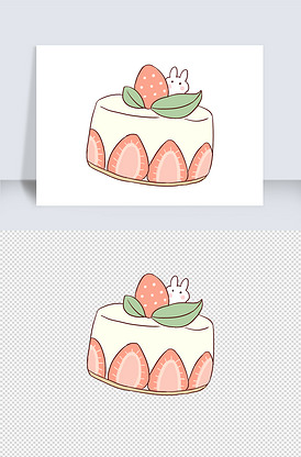 蛋糕甜品手绘卡通元素